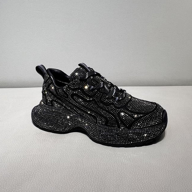 Trendy sparkling rhinestone sneakers