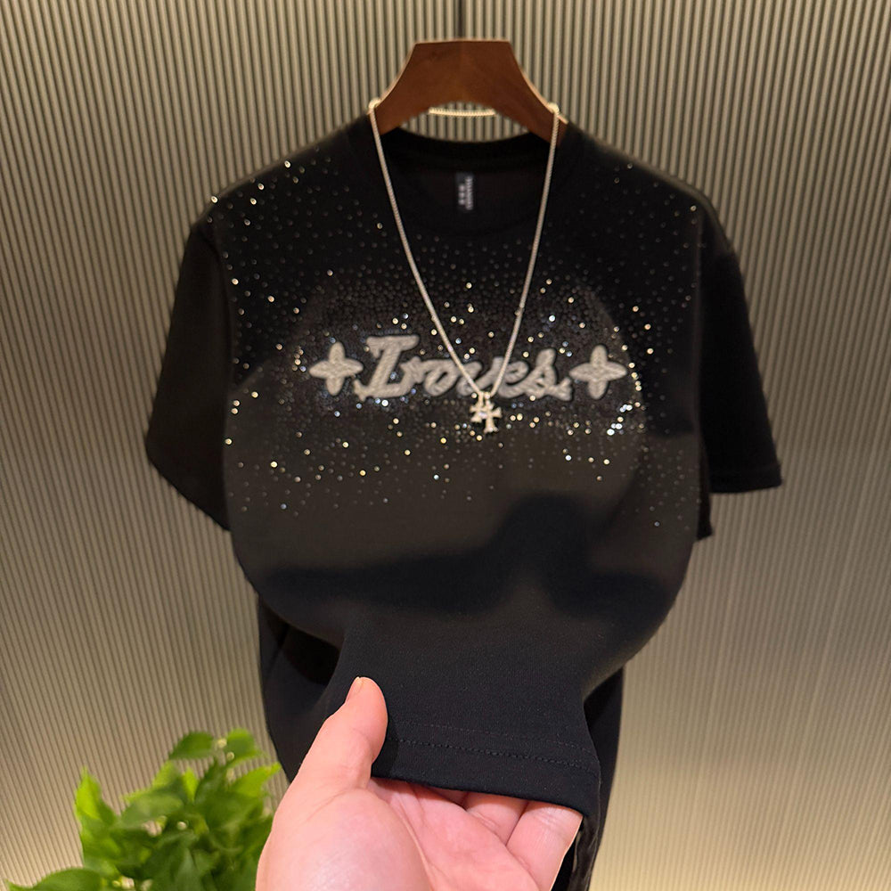Rhinestone LOVE Textured T-shirt