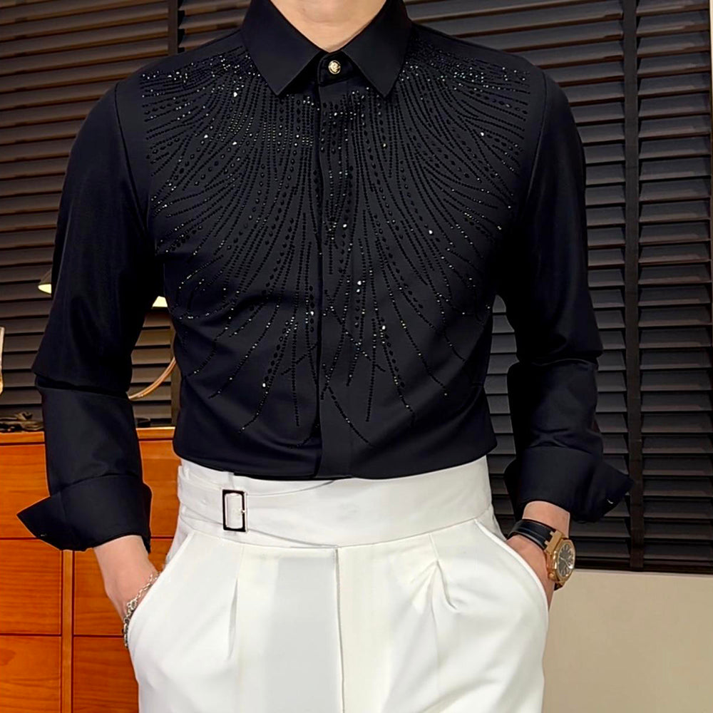 Glamour Rhinestone Streamer Shirt