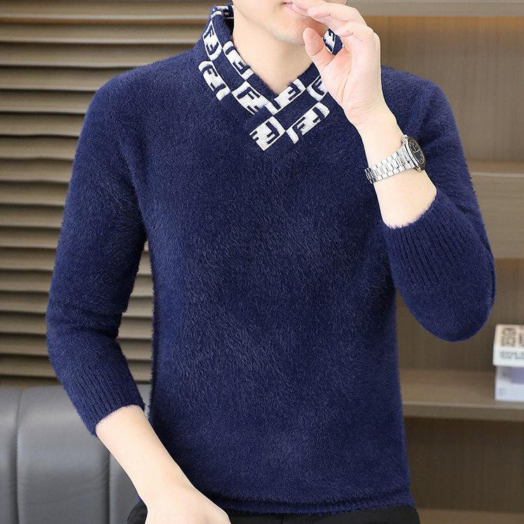 Cross-neck plush knit top