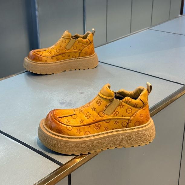 Luxury Embossed Slip-on Platform Shoes