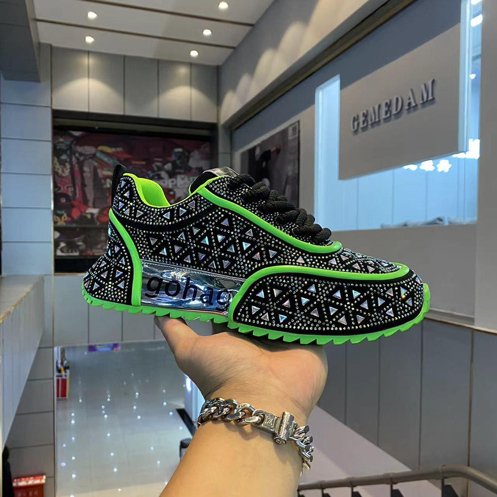 Rhinestone arch support athletic shoes