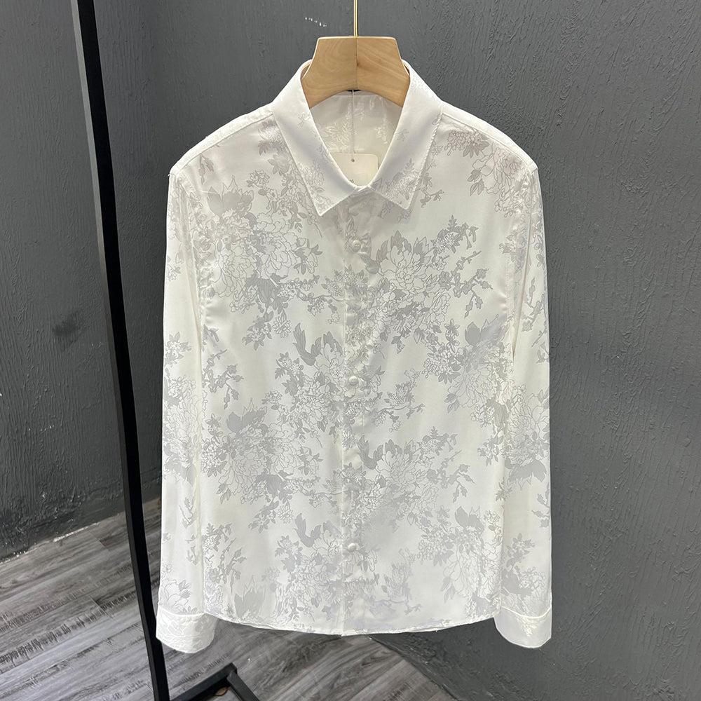 Silky reflective printed shirt