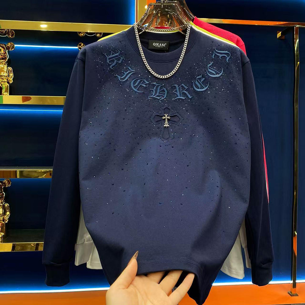 Rhinestone Cross Trendy Sports Sweatshirt