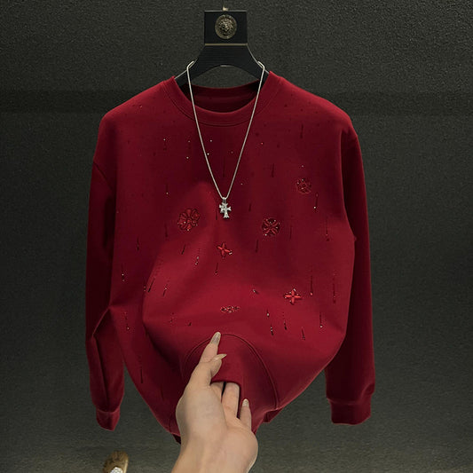 Luxury floral rhinestone sweatshirt