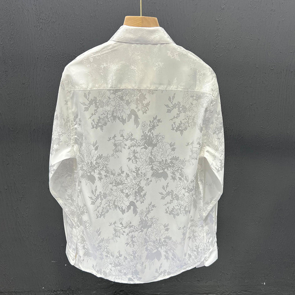 Silky reflective printed shirt