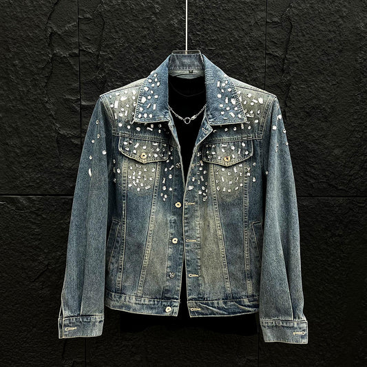 Large rhinestone denim jacket