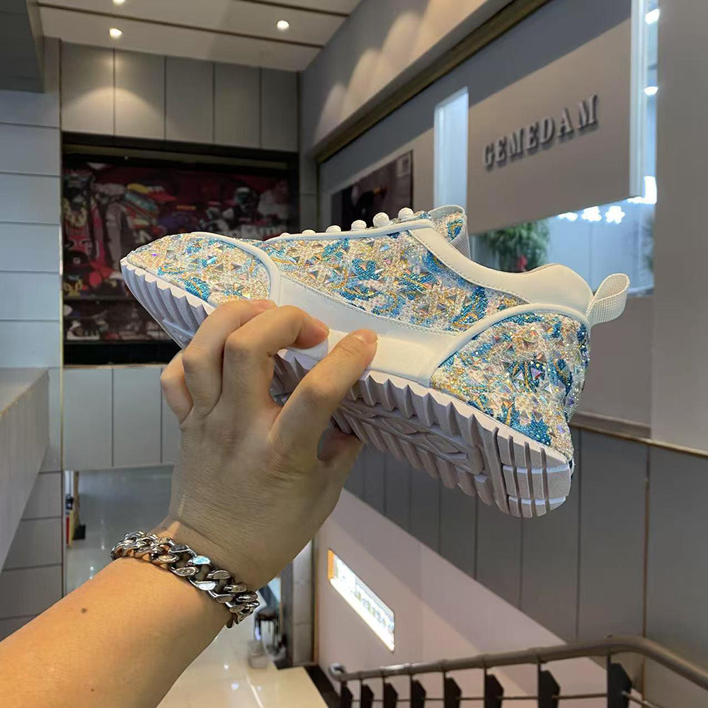 Dazzling rhinestone trendy sneakers