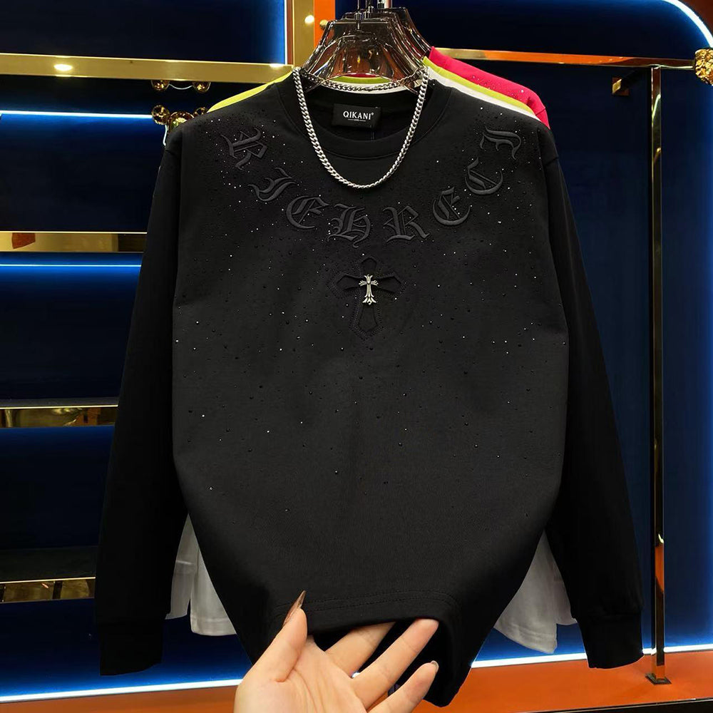 Rhinestone Cross Trendy Sports Sweatshirt