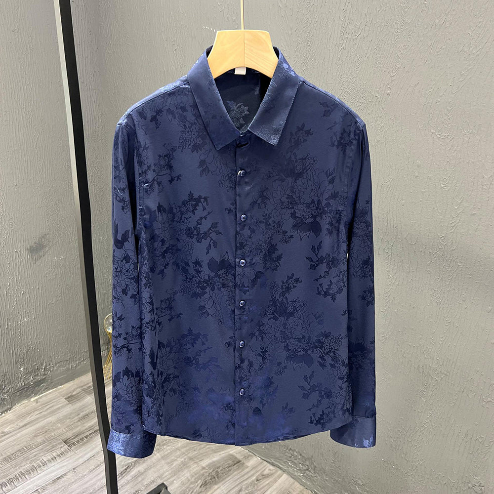 Silky reflective printed shirt