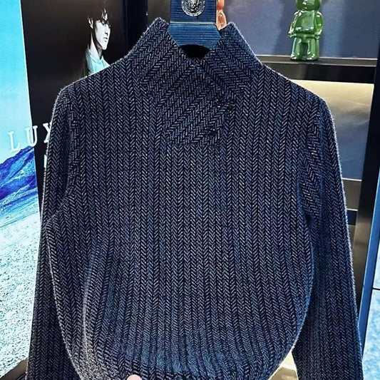 Cross neck warm knit top