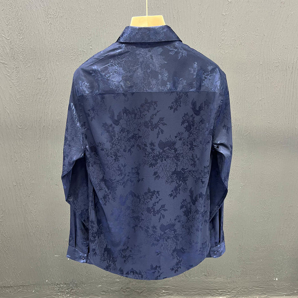 Silky reflective printed shirt
