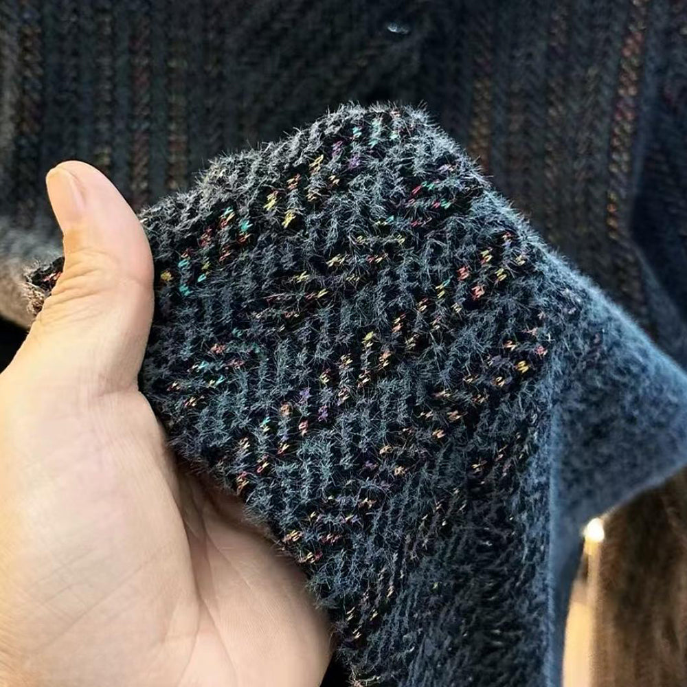 Cross neck warm knit top