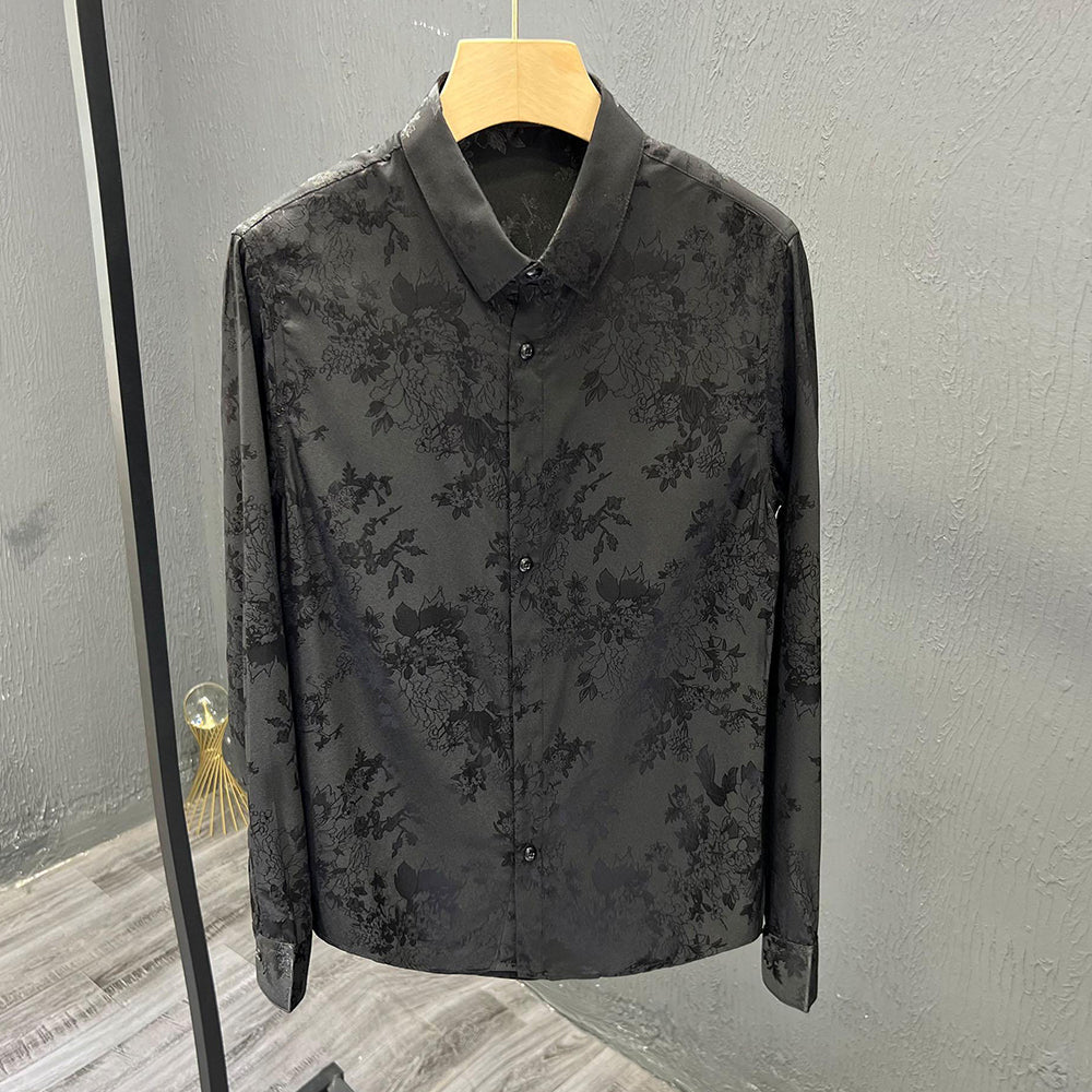 Silky reflective printed shirt