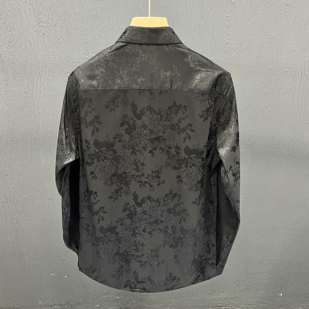 Silky reflective printed shirt