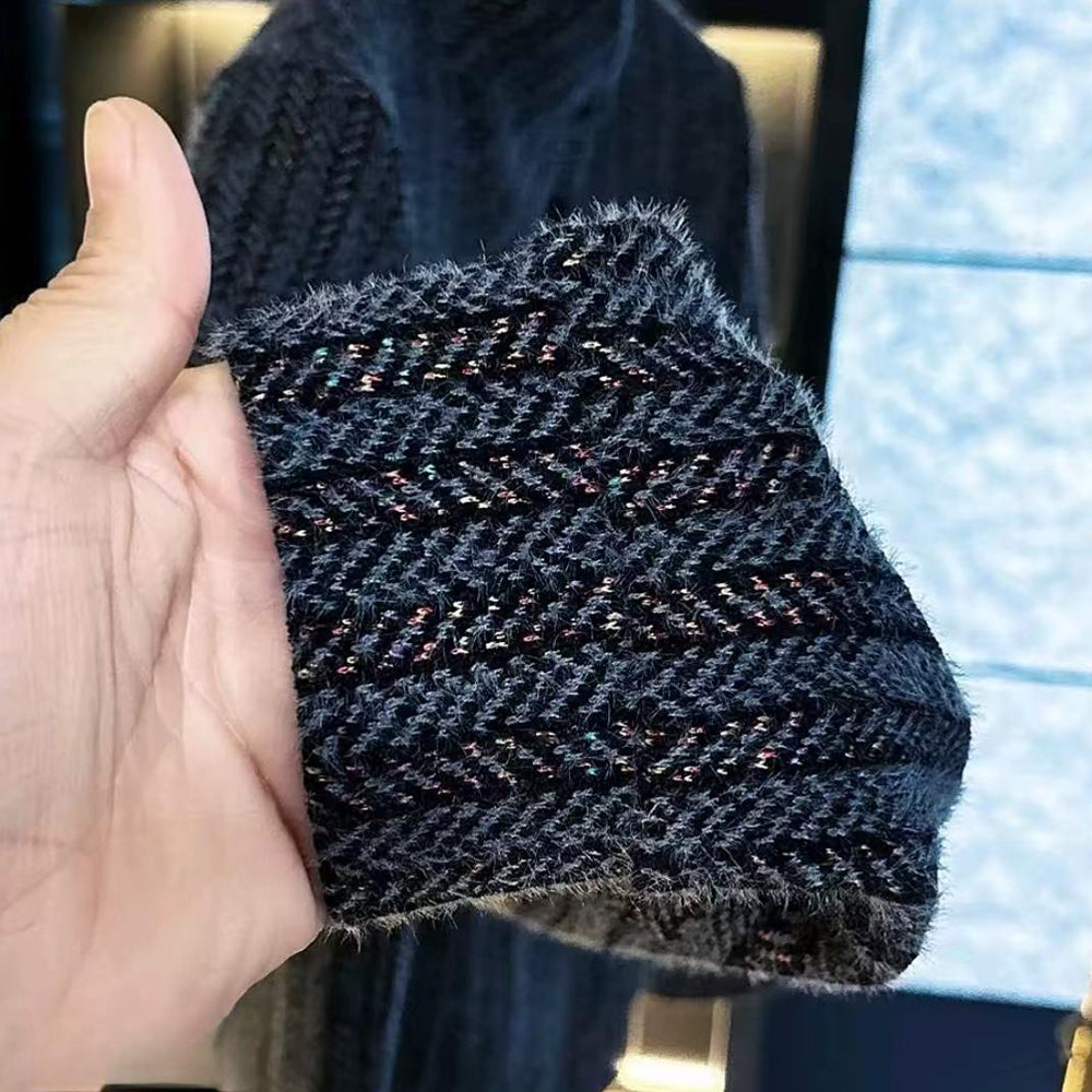 Cross neck warm knit top