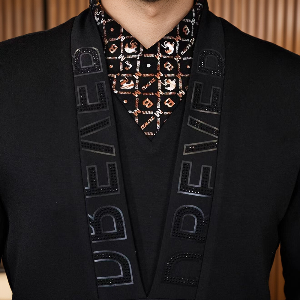 Luxury collar and sleeve slim fit business sweatshirt