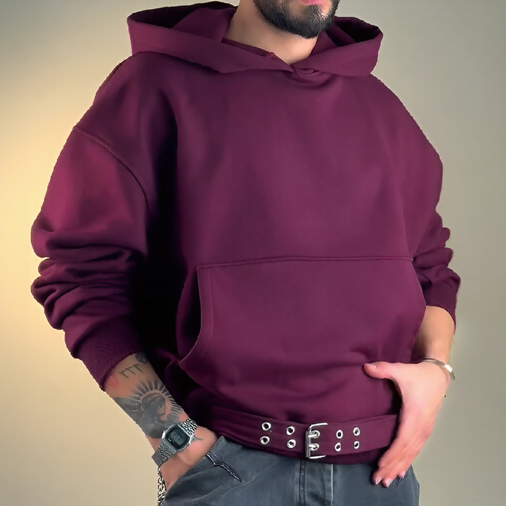 Belted cropped sweatshirt