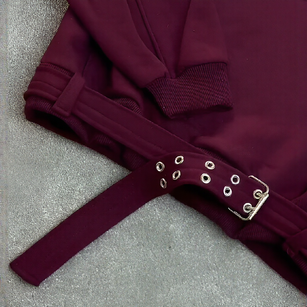 Belted cropped sweatshirt