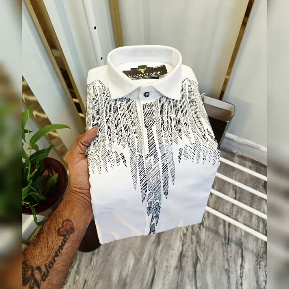 Glamorous rhinestone party shirt