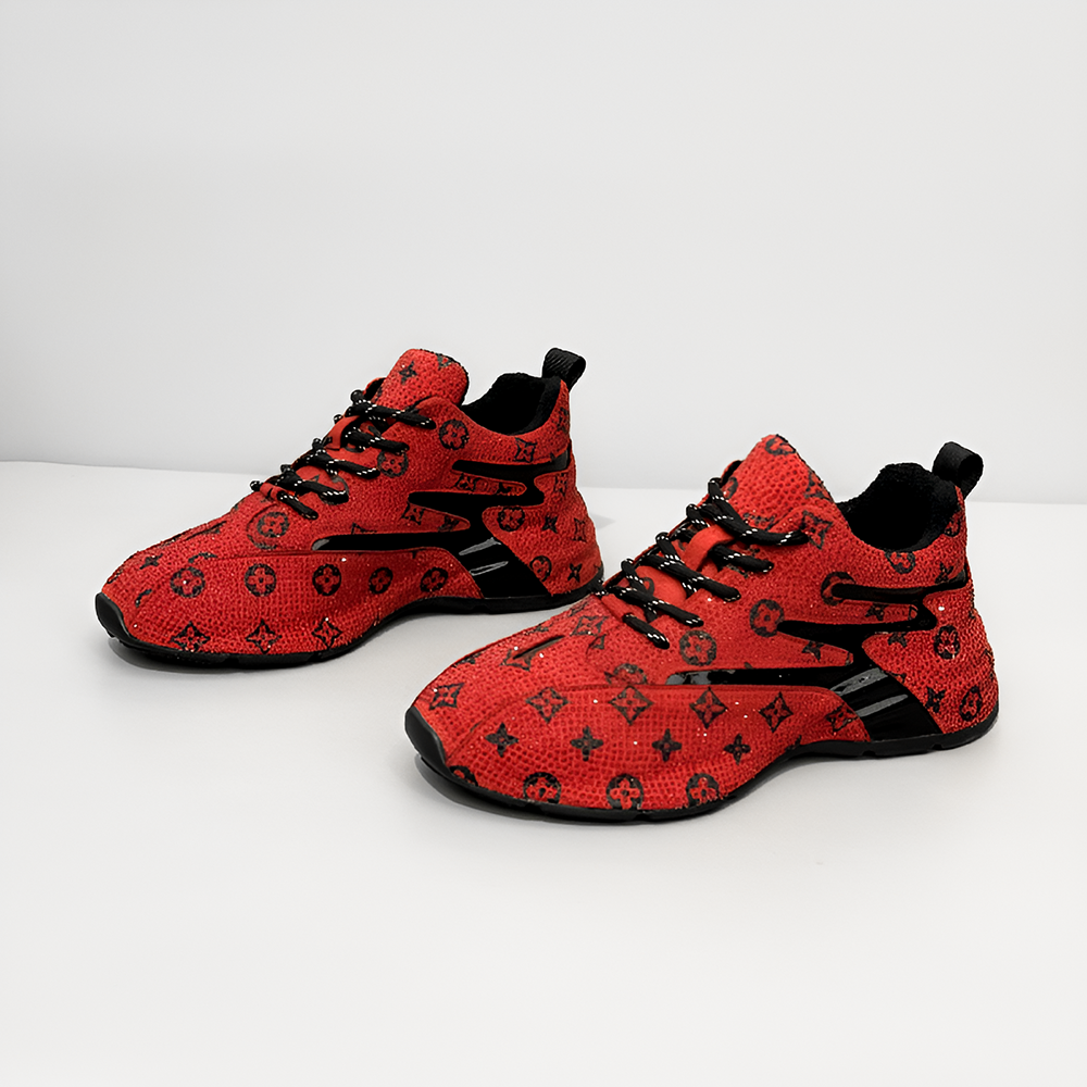 Glamorous rhinestone print sneakers