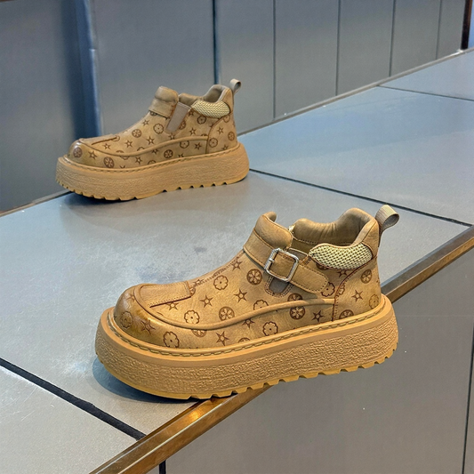 Luxury Embossed Slip-on Platform Shoes