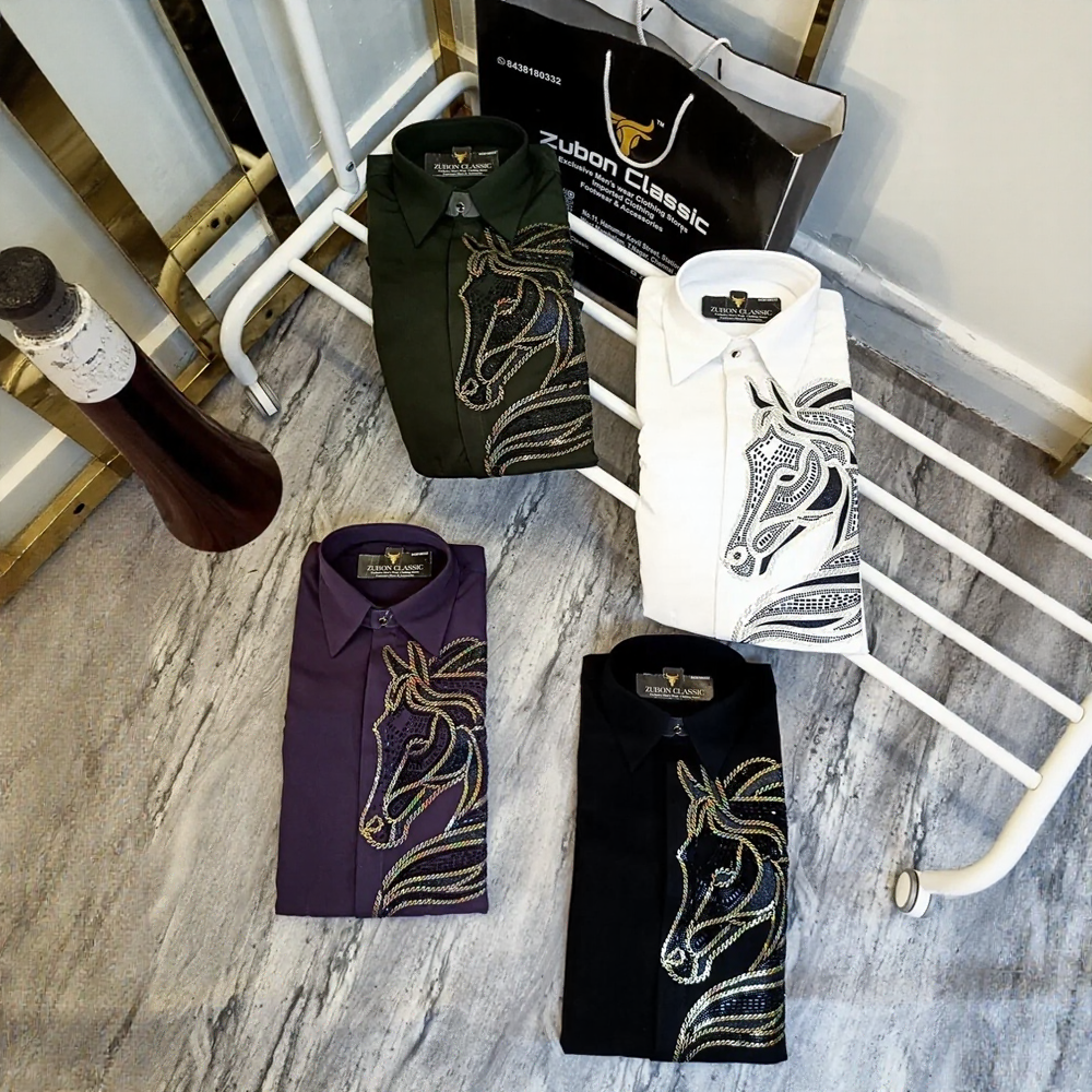Rhinestone Horse Business Evening Shirt