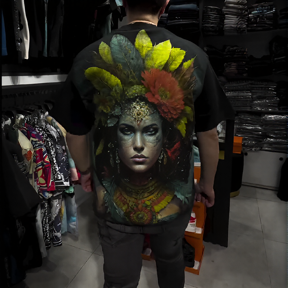 Gallent Print Rhinestone T-shirt