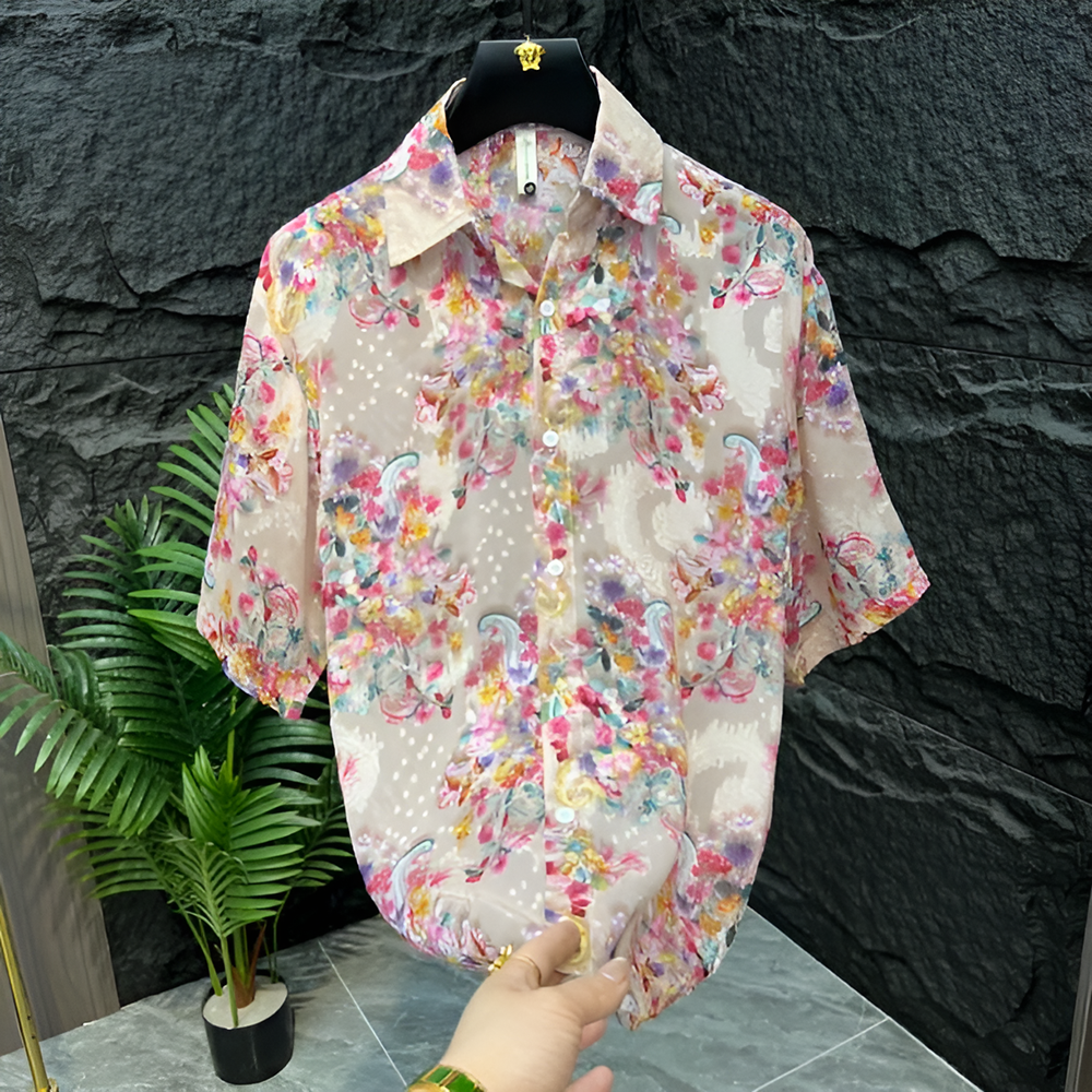 Ornate floral semi-transparent breathable shirt
