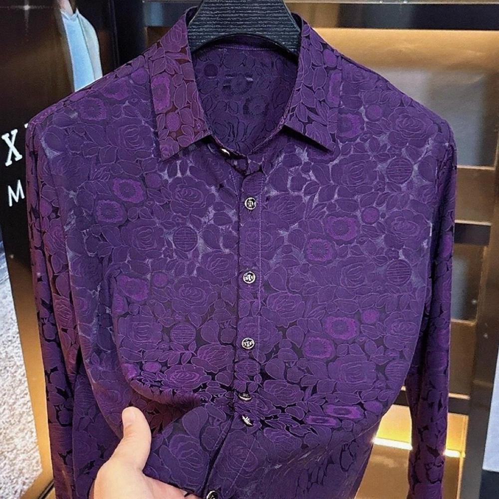 Glossy Floral Flow Shirt