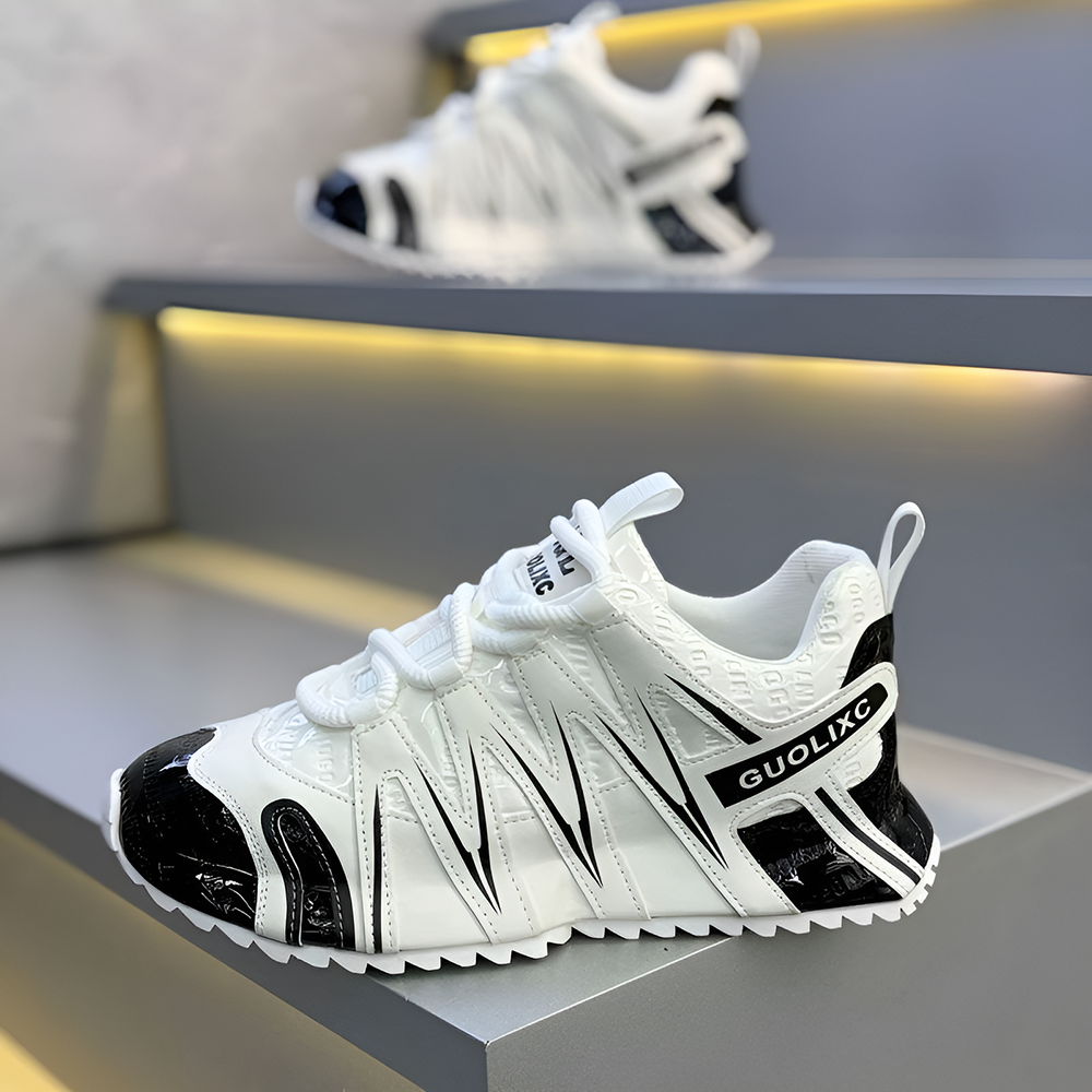 High-quality trendy patent leather sneakers