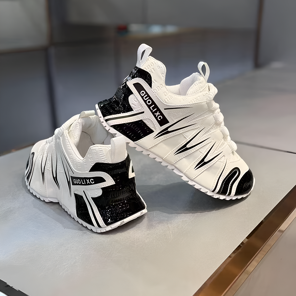 High-quality trendy patent leather sneakers