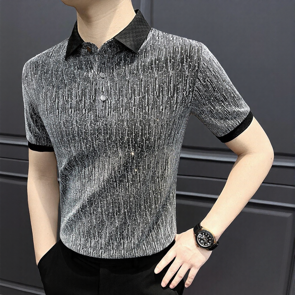 Bright silk blended stretchy and comfortable polo