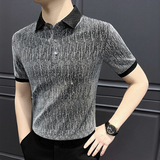 Bright silk blended stretchy and comfortable polo