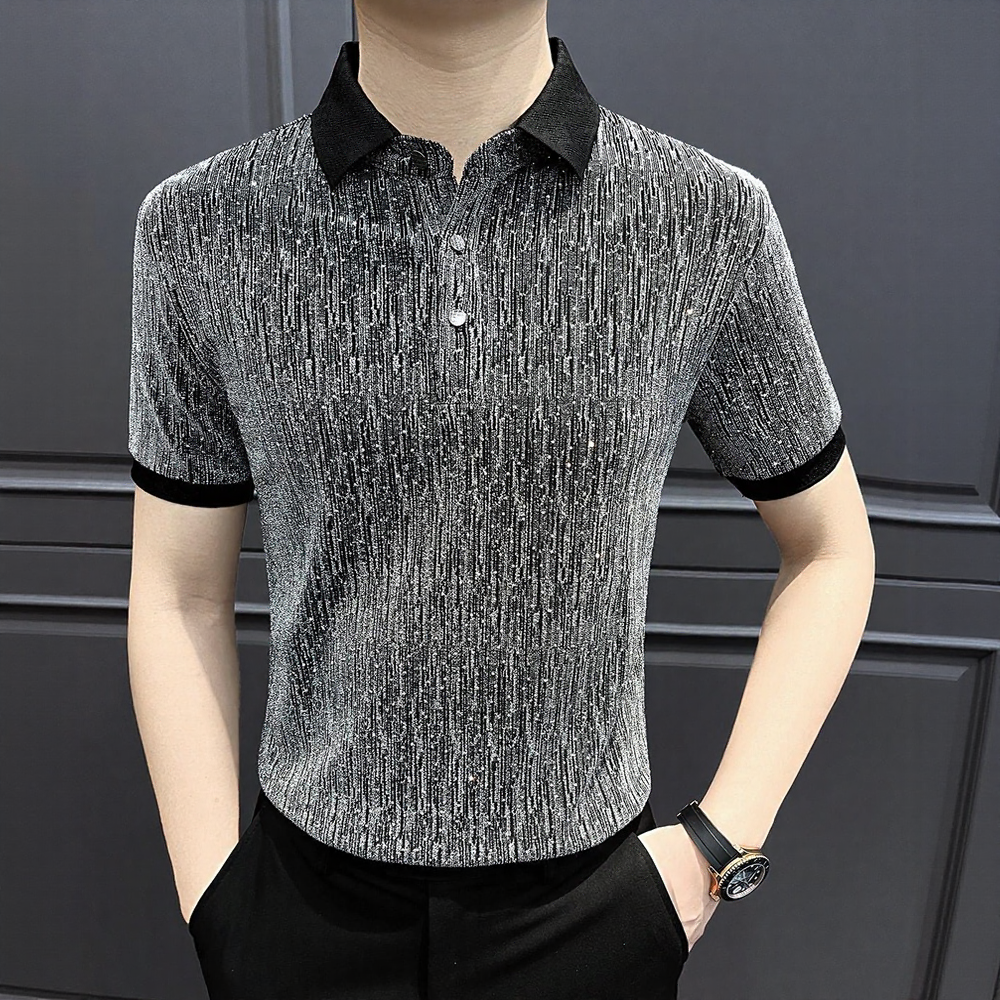 Bright silk blended stretchy and comfortable polo