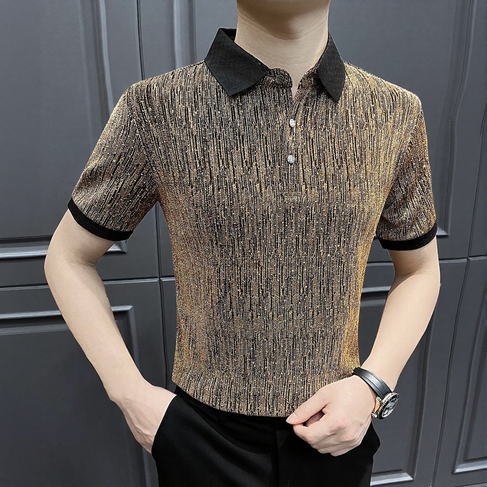 Bright silk blended stretchy and comfortable polo