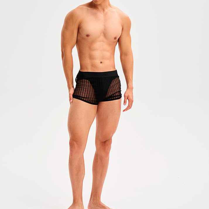 Striped mesh breathable arrow pants