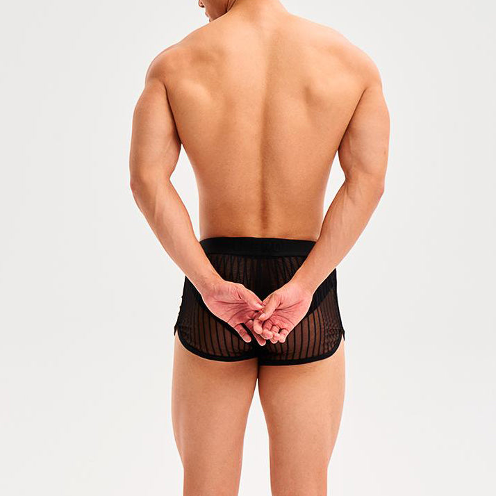 Striped mesh breathable arrow pants