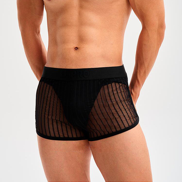 Striped mesh breathable arrow pants