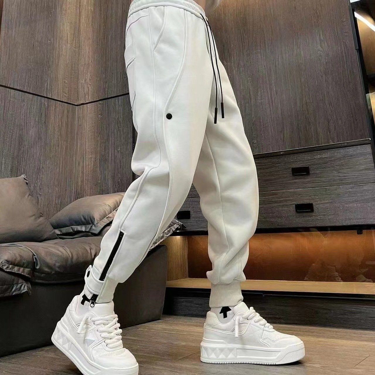 Thin trendy leg-tie harem pants