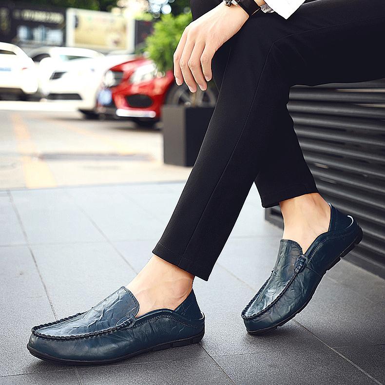 Soft leather simple loafers