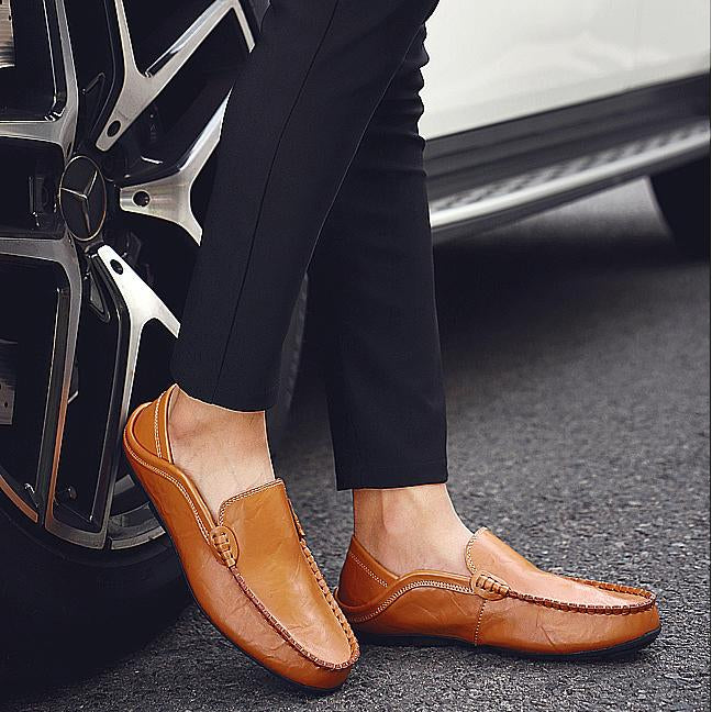 Soft leather simple loafers