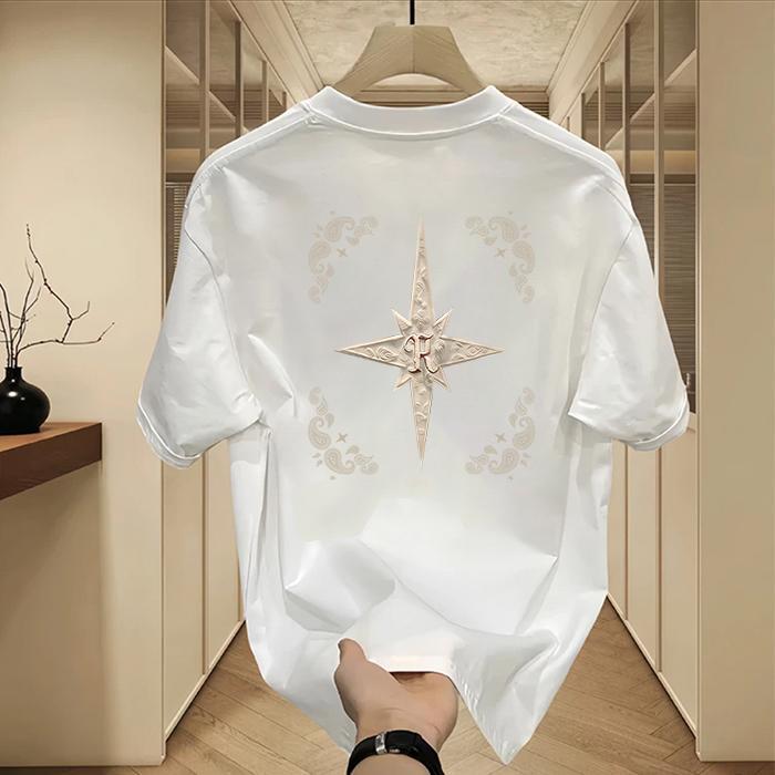 Four-pointed star printed T-shirt