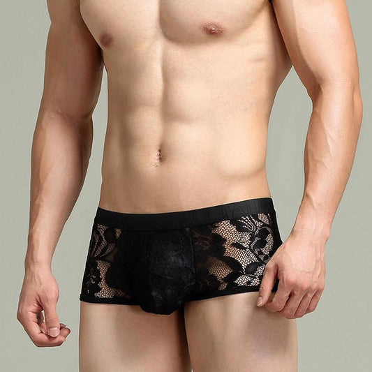 Lace fabric men's underwear