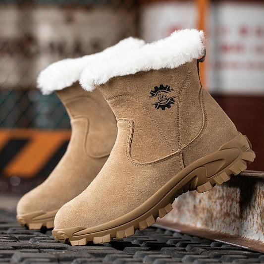 Steel toe non-slip plush warm snow boots