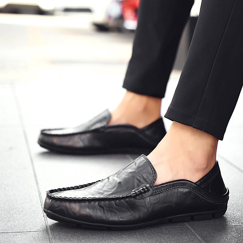 Soft leather simple loafers