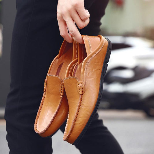 Soft leather simple loafers