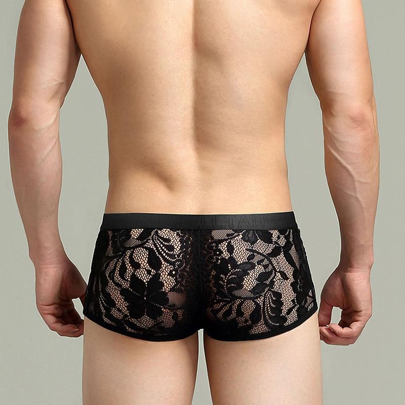 Lace fabric men's underwear