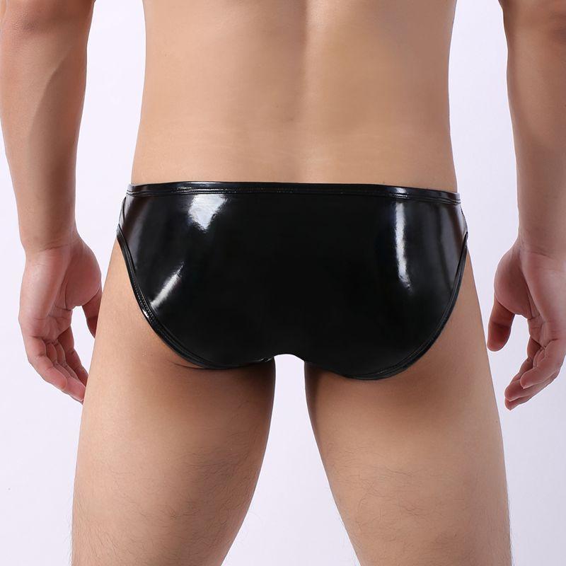 Buckle leather briefs