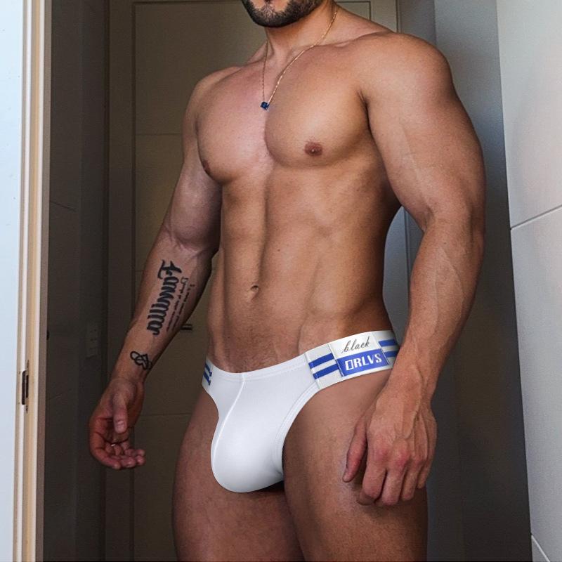 Blue striped belt sexy briefs